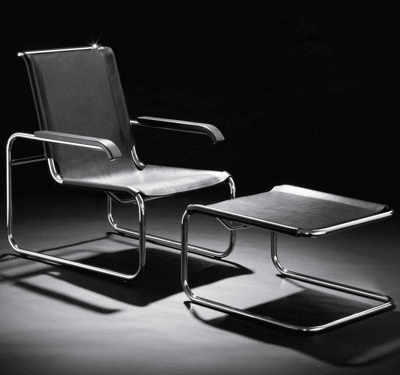 Bild von S 35 L Sessel + S 35 LH Fußhocker Marcel Breuer